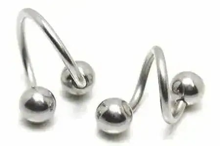 【1つ買うと10個もらえる】メガ割ボディピアス 16G スパイラルバーベル コーン 16ゲージ 定番 ステンレス 銀色 ツイストリング 耳 軟骨 ヘリックス 臍 ネイブル 口 リップ 写真と逆巻きK