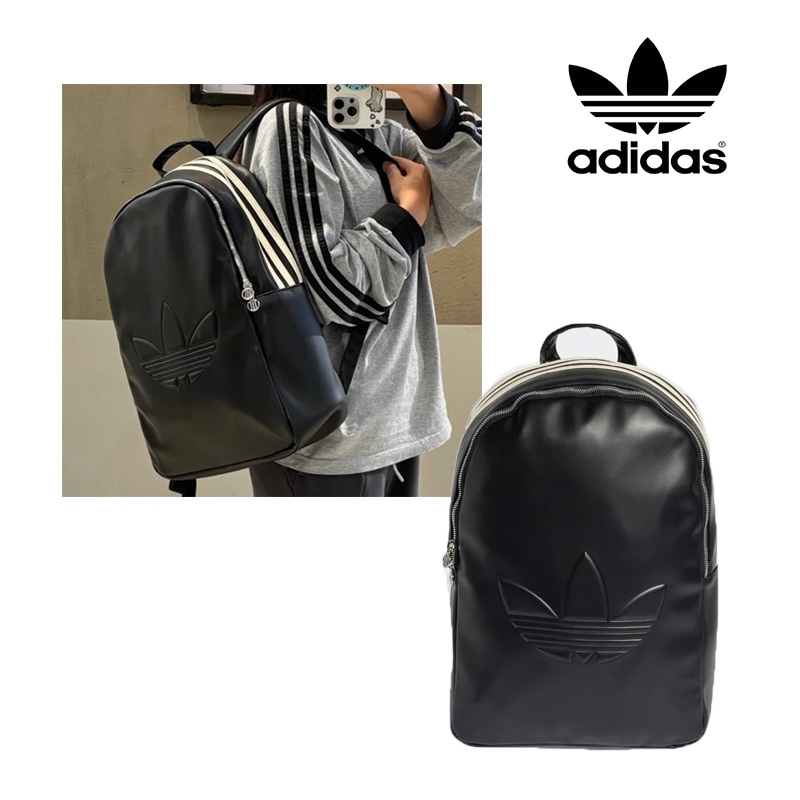 OUTLINE TREFOIL BACKPACK JC5999 黒 レディース メンズ 3ストライプ 合皮 ミディアム 人気 おしゃれ かわいい 学生 学生カバン 新学期 無地 シンプル 20L 7,623円