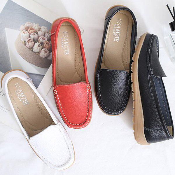 [シューズ] ゴム底ステッチ 女性 レディース ローファー フラットシューズ パンプス 3cm/3色 sjssz-sm-201