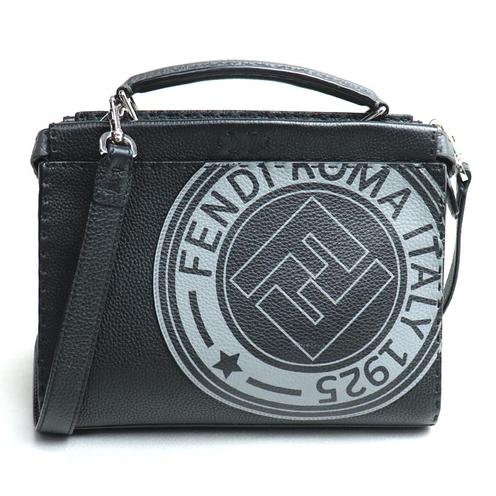 FENDI フェンディ ミニ ピーカブー フィット 2Wayショルダーバッグ ブラック 7VA422 メンズ 中古 美品