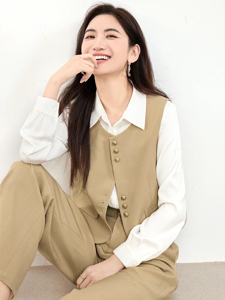 限定モデル2025新作 レディーススーツ ベスト+ロングズボン 2点セットアップ 背広ベスト 背広パンツ 通勤 職業服 紳士服 上質 高級感 ファッション 高品質 20代30代40代 ビジネス 就職活