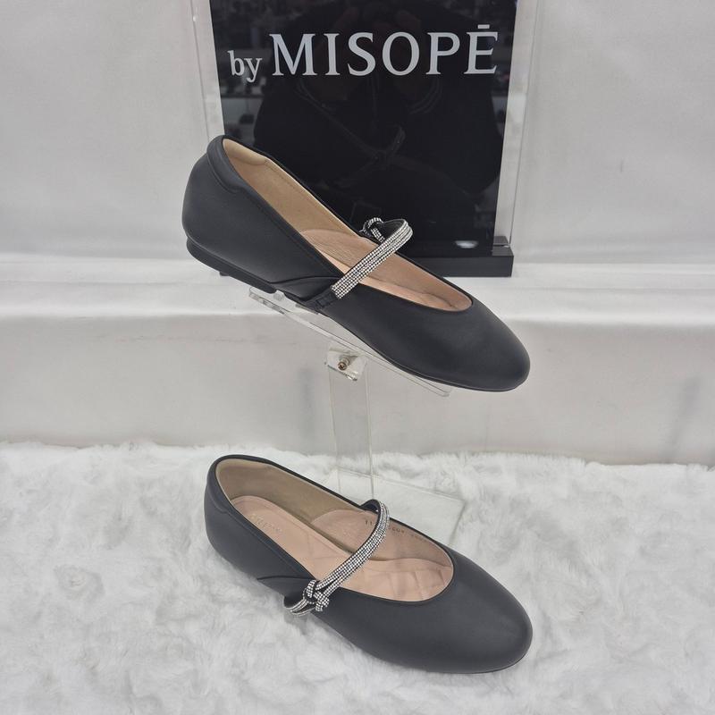 By 女性用宝石ストラップフラットシューズ 112HT435FS004 BLACK 1 JJ