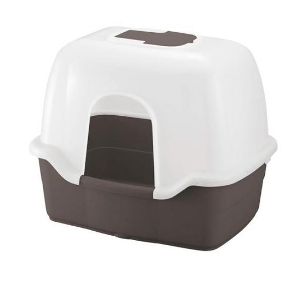 リッチェル 猫用 ラプレ ネコトイレ 深型60フード付 本体 1組入 (ダークグレー)