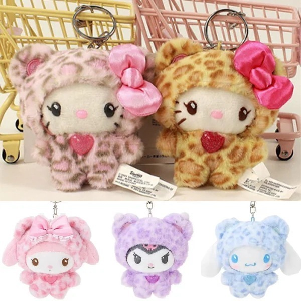 卸売リンク: 1つ買うと10個もらえる キティ ちゃん キーホルダー ヒョウ柄 かわいいバッグストラップ 男女バッグ ストラッププレゼント ぬいぐるみのキーホルダー プレゼントキーホルダー ランドセ