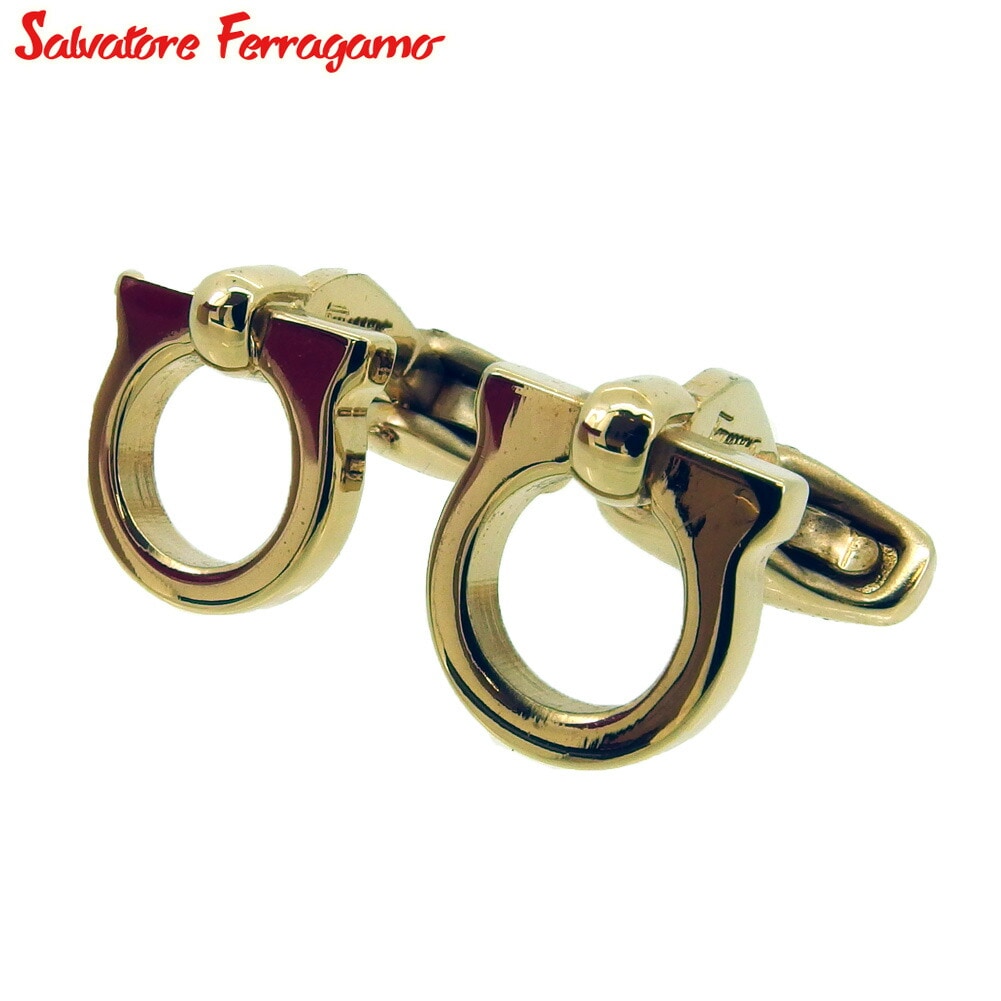 カフス カフリンクス ガンチーニ メンズ スウィヴル式 ゴールド 中古