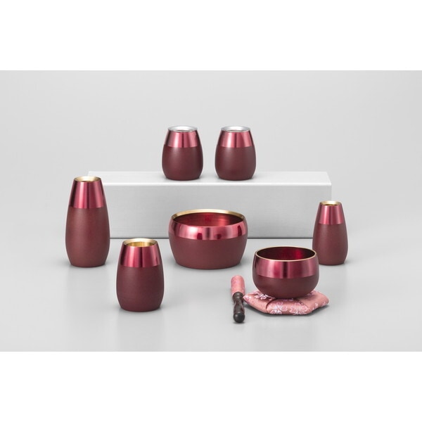 コクーン 3.3寸(大)7点セット ワインレッド 仏具セット
