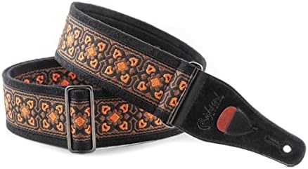 RightOn! STRAPS (ライトオン ストラップス) ギターストラップ 幅 6cm長さ 90~150cm GLASTONBURY II BLACK