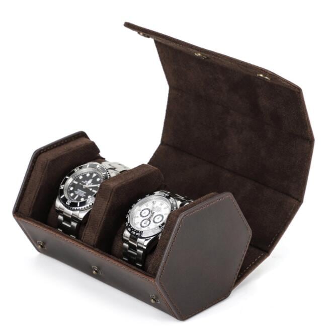 限定販売 父の日 腕時計ケース 本革 牛革 復古 時計ケース 2本用 長方形 ウオッチケース 収納ボックス コレクションケース 持ち運び 便利コンパクト プレゼント 見せる収納 メンズ 高級コーヒー