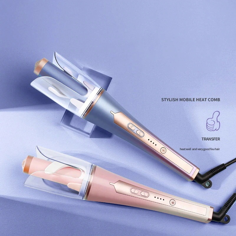 旅行 新品ヘアストレート＆カール 自動巻き 4段階温度調整 hzt992で使いやすい 回転セラミックヘアアイロン な 携帯便利
