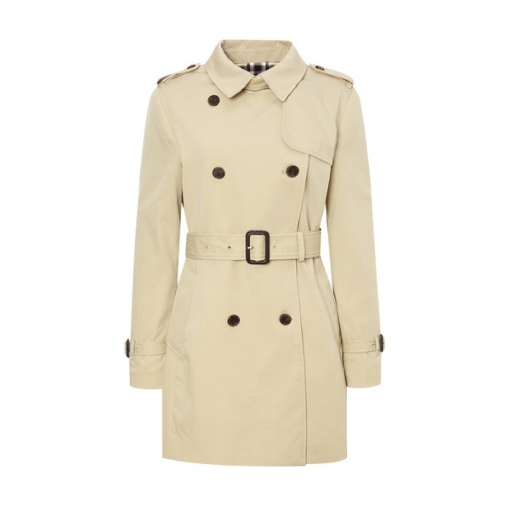 [ヘッジズレディース] 24SSベージュソリッドコットンブレンドトレンチコートWSCO4BC22I2
