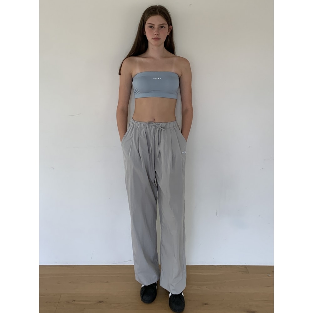 INJIACTIVE ストラップワイドパンツシルバーグレー