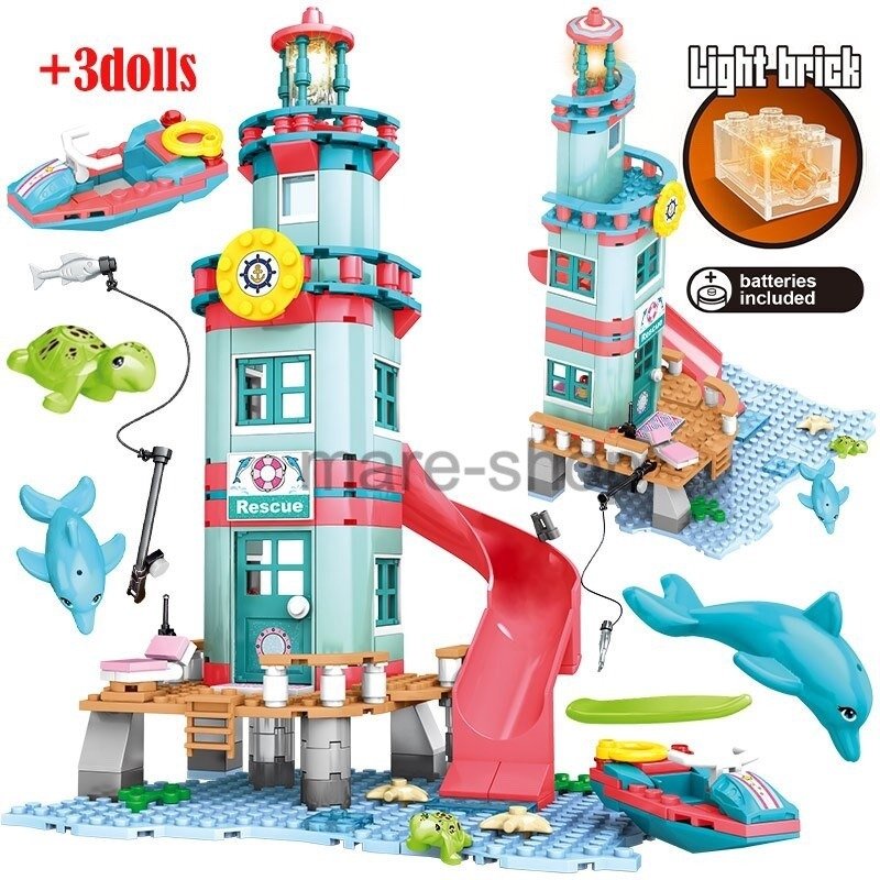 ブロック レゴ 互換 ウォーターパーク ウォータースライダー ビーチ おもちゃ 建物 街づくり 海外輸入 257ピース