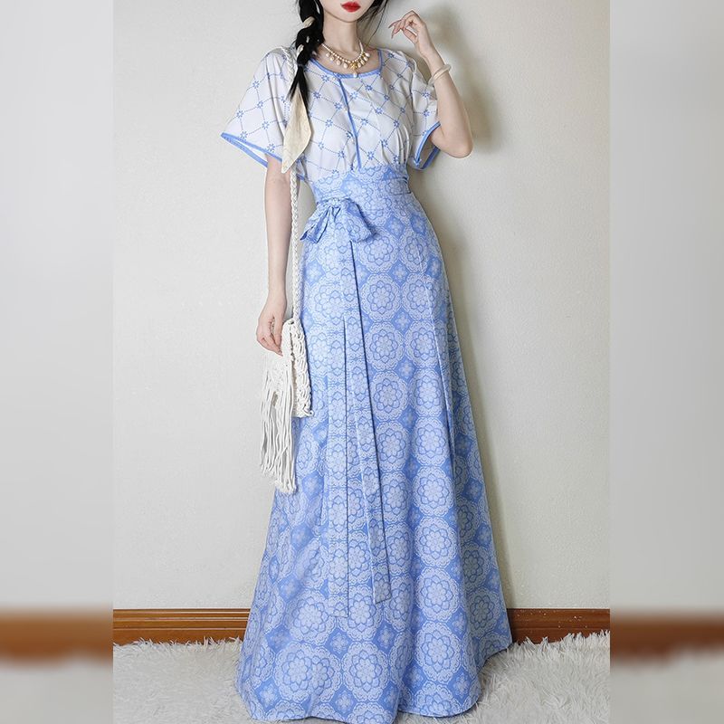 オリジナル和風製 垂れ衿シャツ × 腰丈八破裙 日常通勤向け 超スリムシルエット 用デザイン