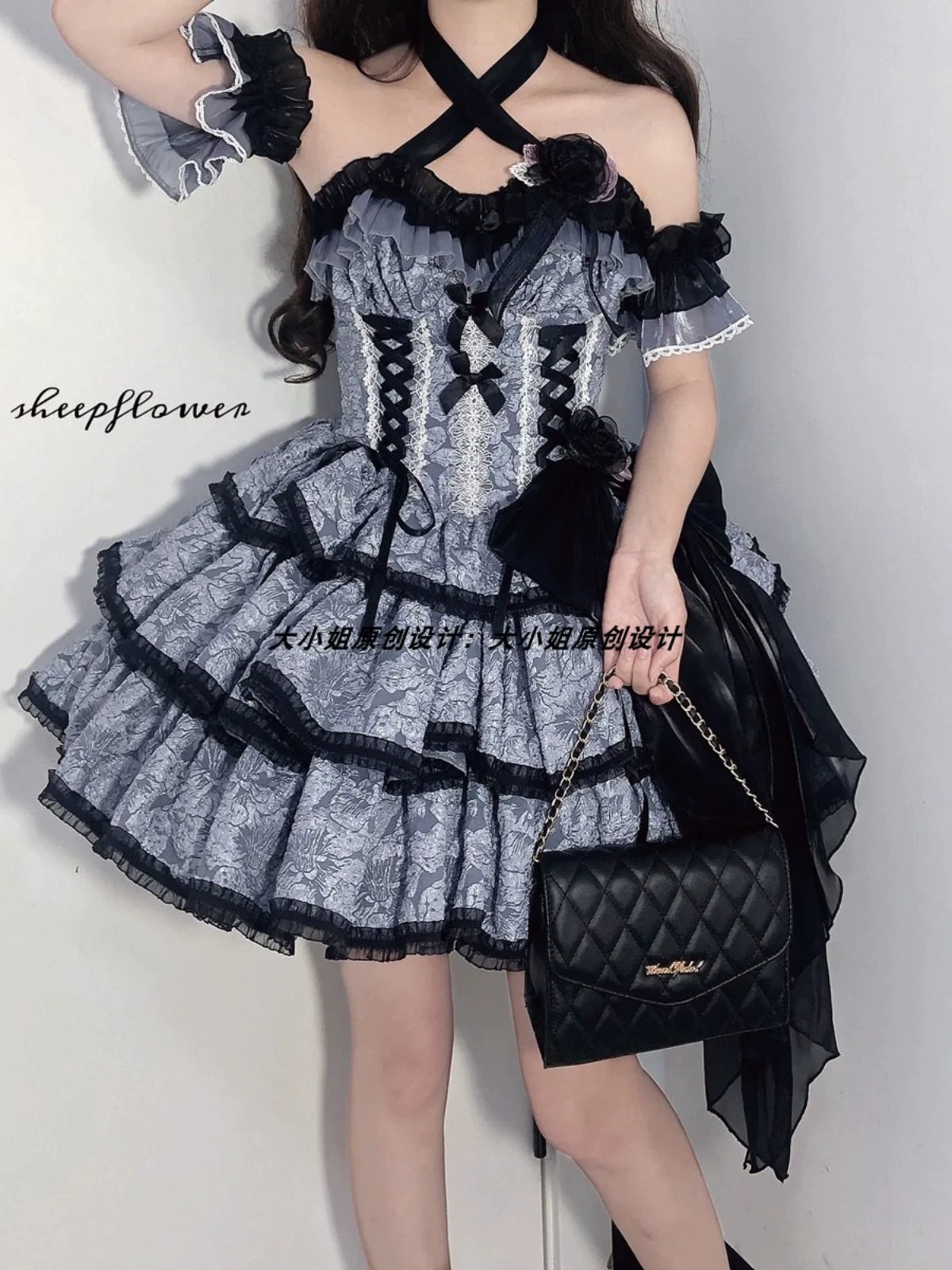 lolita地雷パーカーロリータ ワンピース ゴスロリドレスメデアロリータスパイシーショートサスペンダーサマー半袖ワンピース