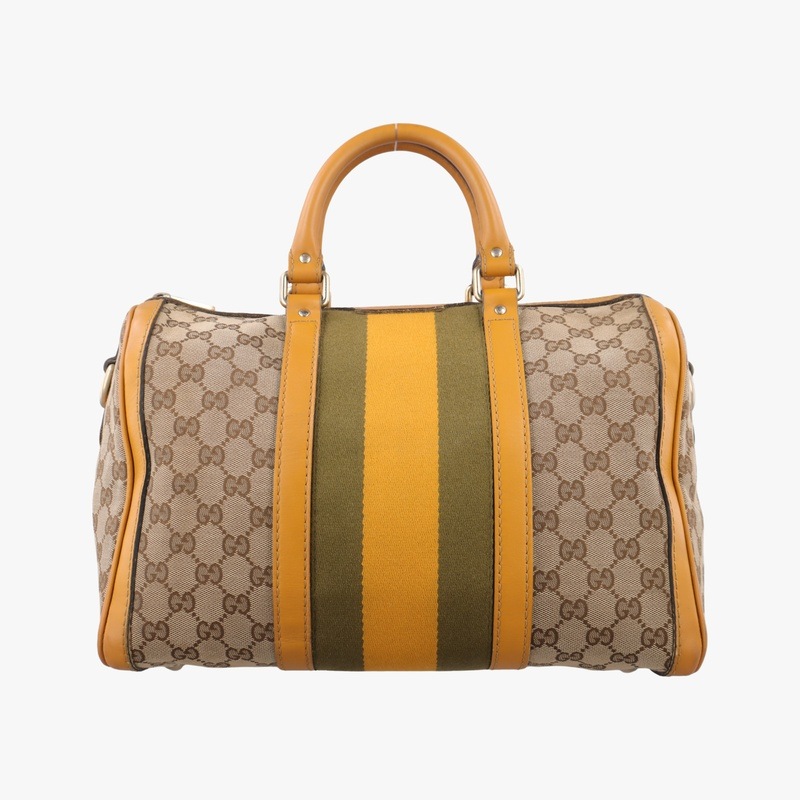 シェリーラインベージュ×イエロー×グリーンファブリック×レザー247205D014305436中古