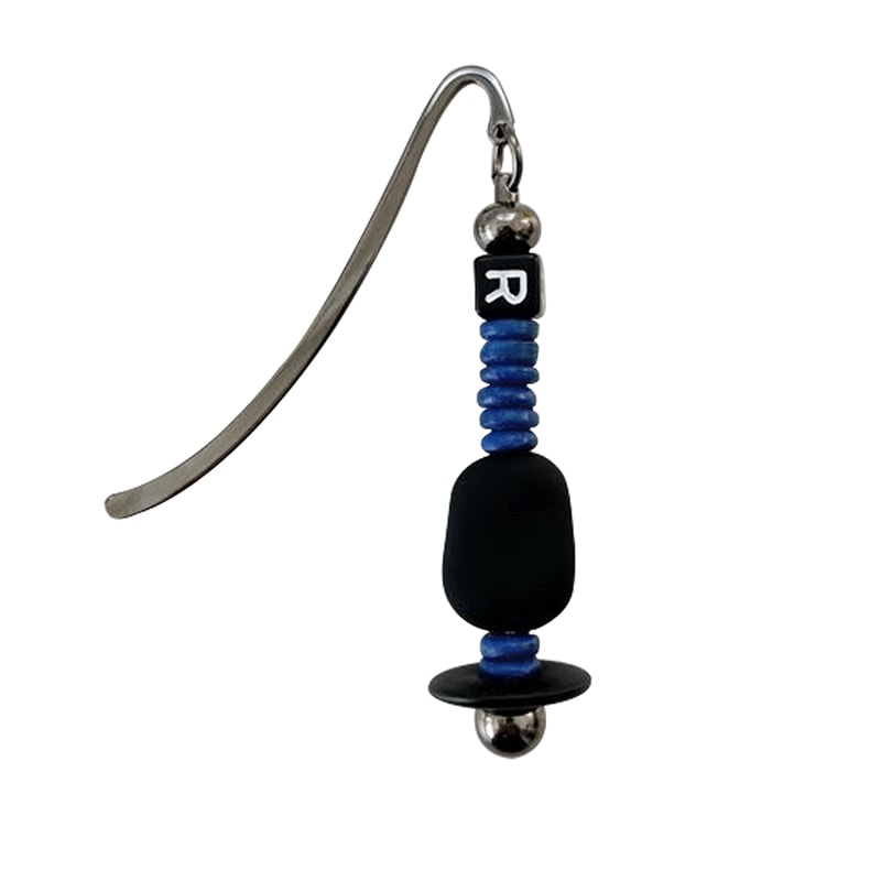 nature beads bookmark blue