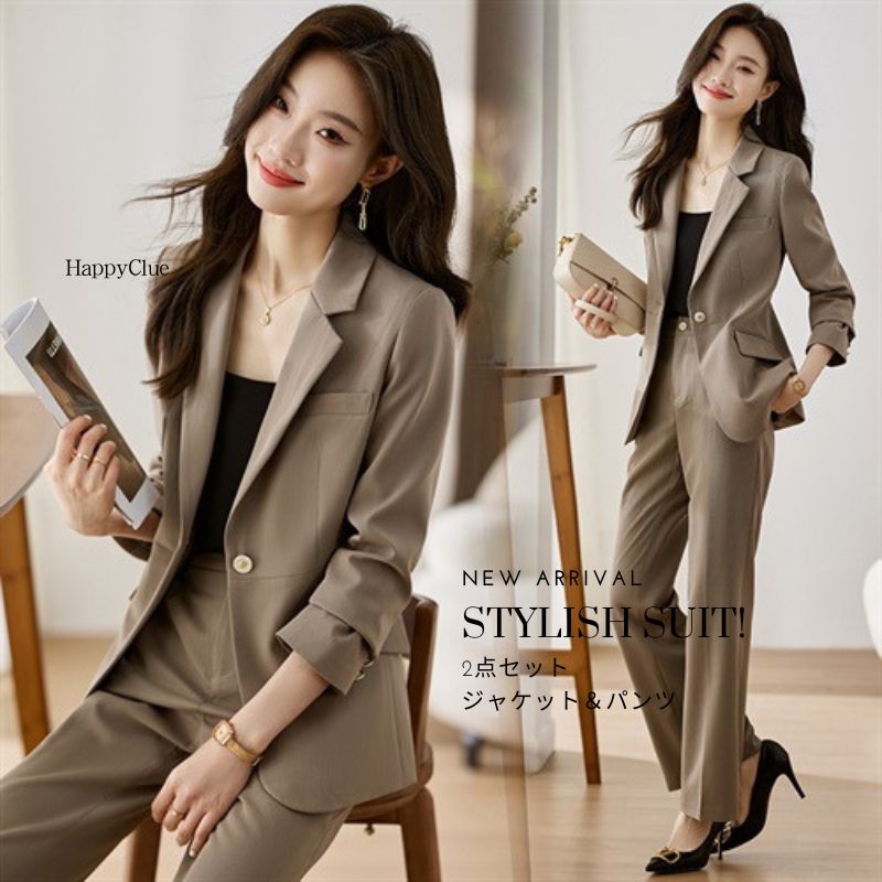 セットアップ おしゃれ 春 パンツスーツ 上下セット レディース スーツ 洗える スーツセット 30代 40代 50代 ママ 母親 入学式 卒業式 ジャケット 2点セット カジュアル スーツ 長袖 春