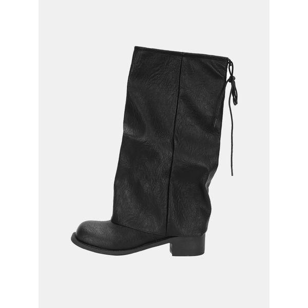 女性用ロングブーツ リボンストラップ レザーブーツ SSS702_P410599947