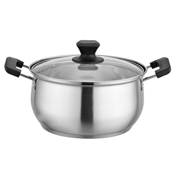 両手鍋 IH対応オール熱源対応　ガラス鍋蓋付 オンリーワン ステンレス製 ガラス蓋 ミルク　ラーメン