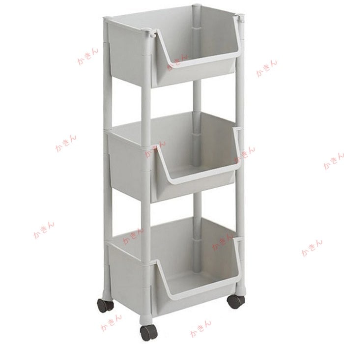 キッチンワゴン キャスター付き スリム 3段 収納ラック 収納棚 ワゴン 2段 1段 積み重ね マルチラック 耐荷重15kg