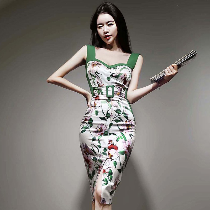 ワンピース レディース ワンピドレス タイトワンピース 膝丈 ミモレ丈 袖なし ノースリーブ