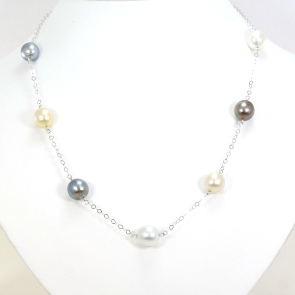 K18 18金 WG ホワイトゴールド ネックレス 南洋真珠 カード鑑別書 ジュエリー 中古