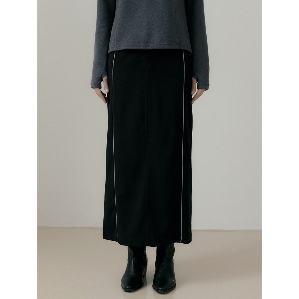 REORG ライスラインポイントロングスカートブラック