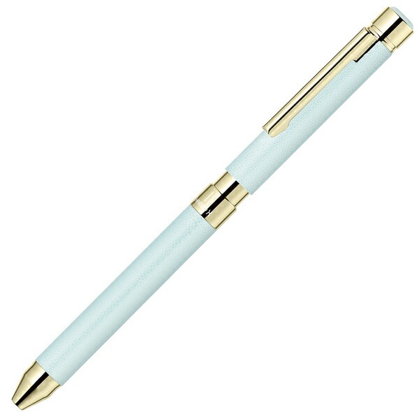 （まとめ買い）回転式多機能ペン シャーボX SL6 ボディ部 レザーペールブルー SB36-LPB [x3]