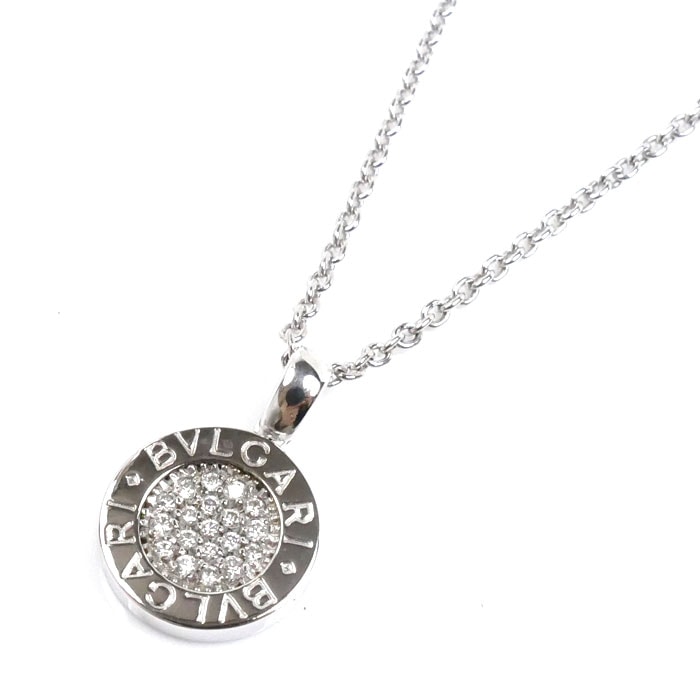 BVLGARI ブルガリ K18WG ホワイトゴールド ブルガリブルガリ ダイヤ ネックレス ダイヤモンド 9.2g 42cm ユニセックス 中古 美品