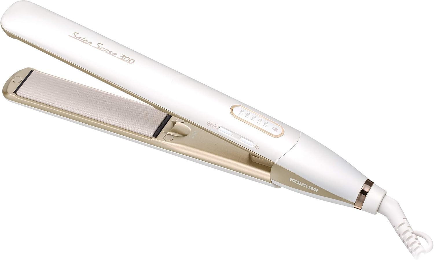 コイズミ(Koizumi) ヘアアイロン ストレート マイナスイオン サロンセンス 300 シルキーモイスト 海外対応 ホワイト KHS-8720/W