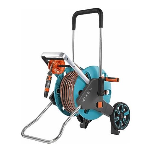 (ガルデナ) ホースリール トロリー CLEVERROLL M EASY SET (20Mホース コネクターノズル付き) 均等巻取り 18517-20 ドイツ製