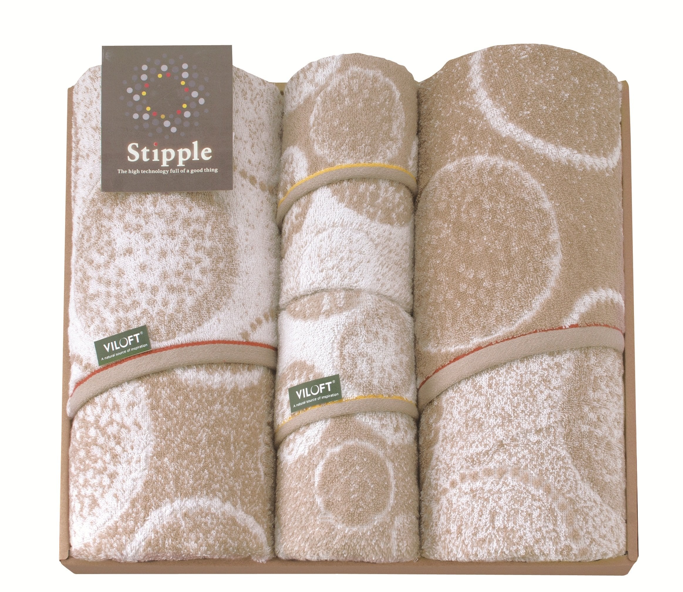 スティップル バイロフト 吸水速乾 バスタオル(60×120cm) 2P & フェイスタオル(34×75cm) 2P TMK-SVL-0801