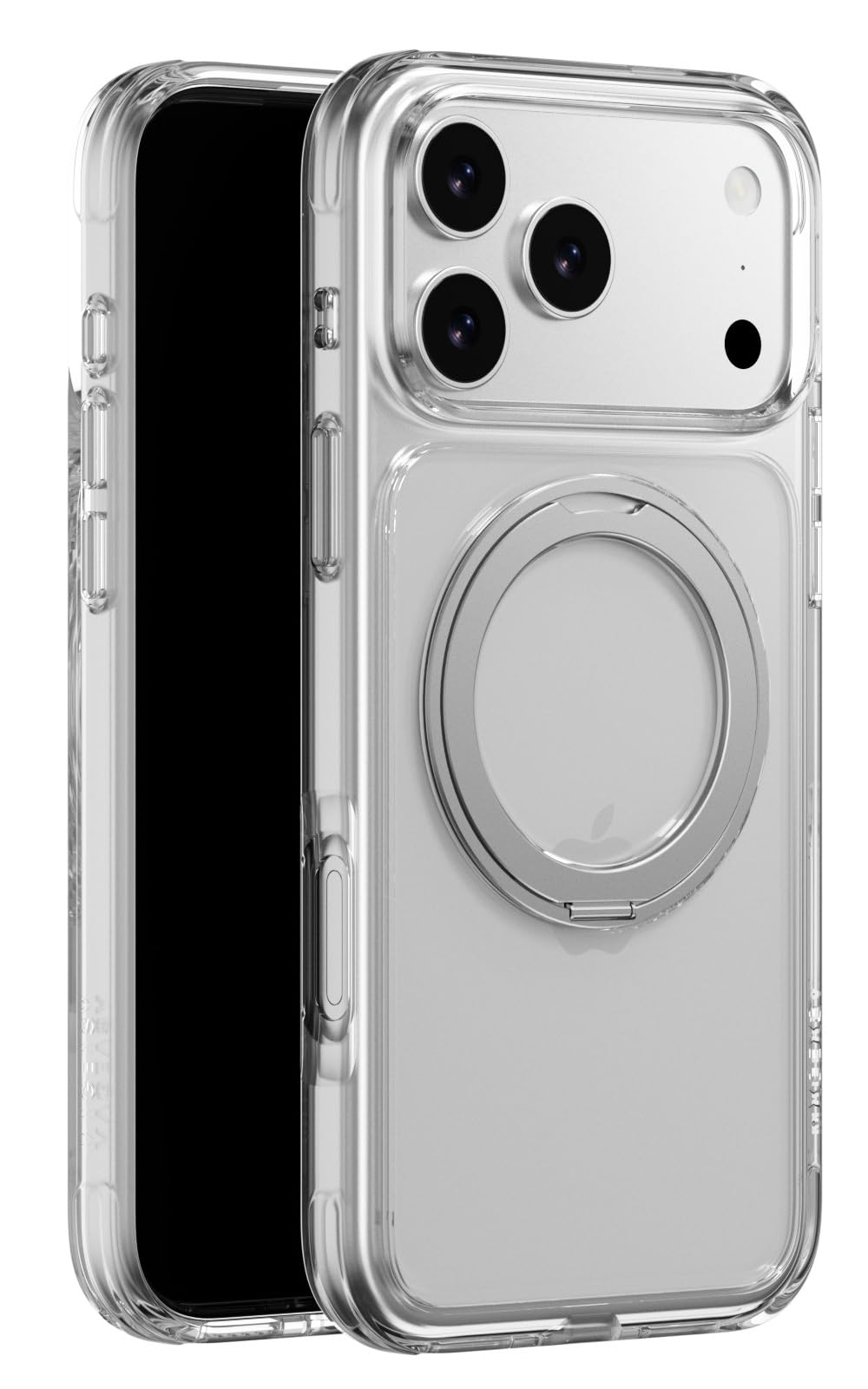 【MagEasy】 iPhone 17 Pro Max 対応 ケース クリア MagSafe 対応 回転 リング スタンド 耐衝撃 スマホケース マグセーフ 透明 頑丈 携帯ケース [ iPhone1