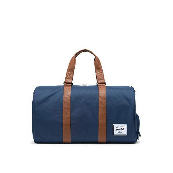 Herschel Novel Duffel Bag， Navy/Tan Synthetic Leather， Classic 42.5L 並行輸入品