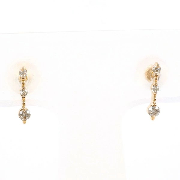 K18 18金 PG ピアス ダイヤ 0.05 ×2 中古