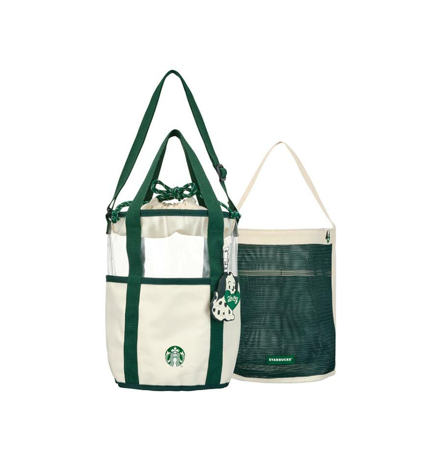 ★ 韓国スタバ 25 べべドピノ サンド ビーチバッグ 韓国スタバ x BEBE DE PINO] BP Sand Beach Bag (Starbucks/水着
