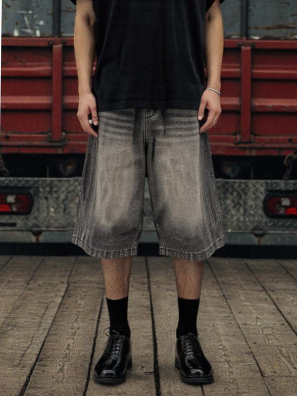 カーブドカッティングバミューダパンツ ブラック