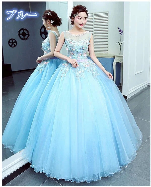 大ヒット中 ロングドレス ピアノ 発表会 演奏会 カラードレス 大人 ステージ 衣装 小さいサイズ 大きいサイズ 丸襟 ノースリーブ ブルー ピンク パープル 舞台 コンサート パーティー用【S/M/