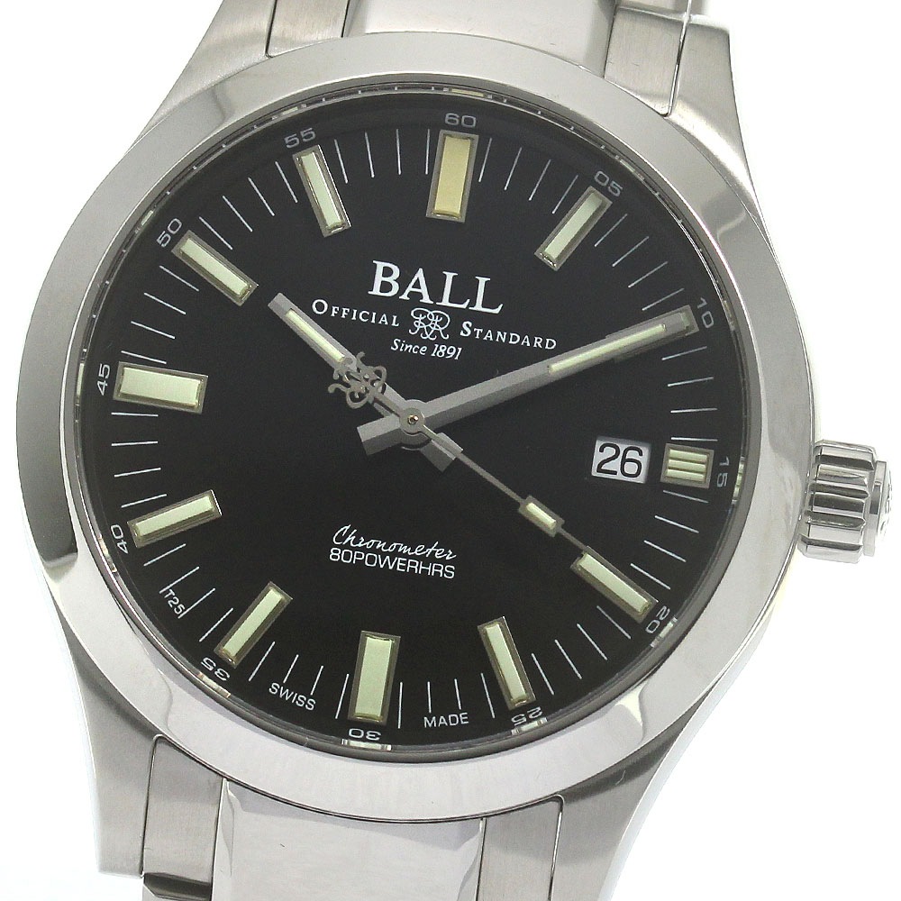 ボールウォッチ BALLWATCH NM2032C-S1CJ-BK エンジニアM マーベライト デイト 自動巻き メンズ 美品 箱・保証書付き_860017【中古】