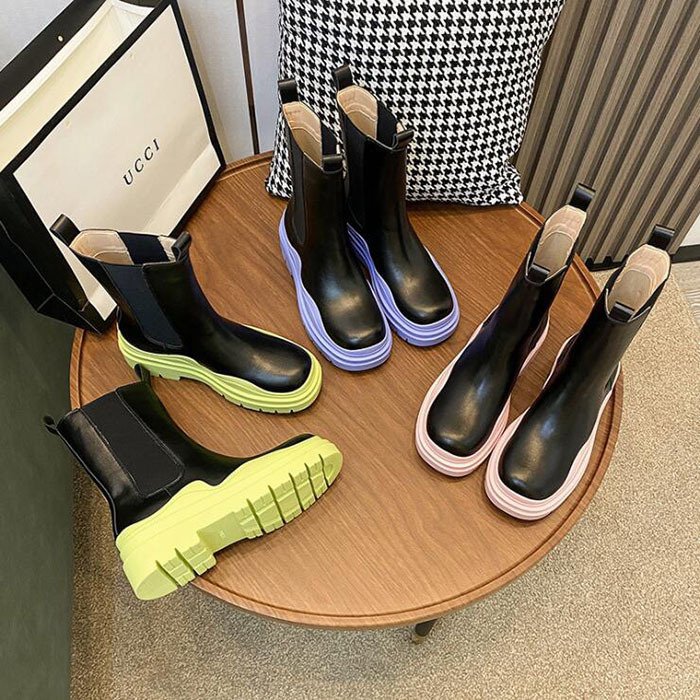 ショートブーツ レディース ワークブーツ ローヒール 厚底 シューズ 靴 無地 カジュアルシューズ