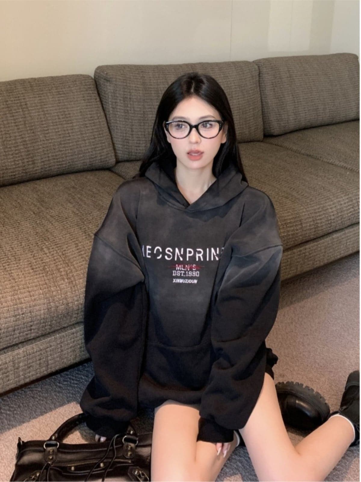 急速出荷韓国 パーカー 百掛け コントラストカラー スウェット ゆったり大人 パーカー グラデーションカラー 厚手 スウェット レディース 秋 ルーズ フード付き トップスメガ割 46aa411