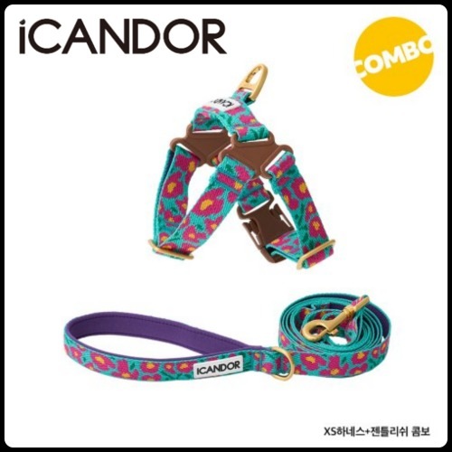 セット商品* ハーネス リード ペット 犬 NO-PULL HARNESS+GENTLE LEASH_BIG FISH mint