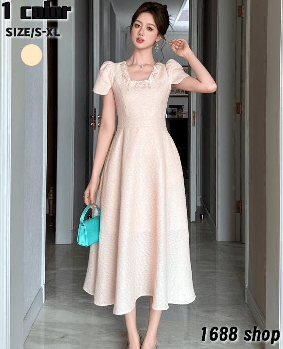 再入荷品2025 ワンピース Aライン ミニ 姫系ワンピース　花柄　ワンピース インポート ひざ丈 ミドル丈 エレガント　韓国ファッション シンプル Vネック パーティドレス 袖あり　お嬢様 セクシー