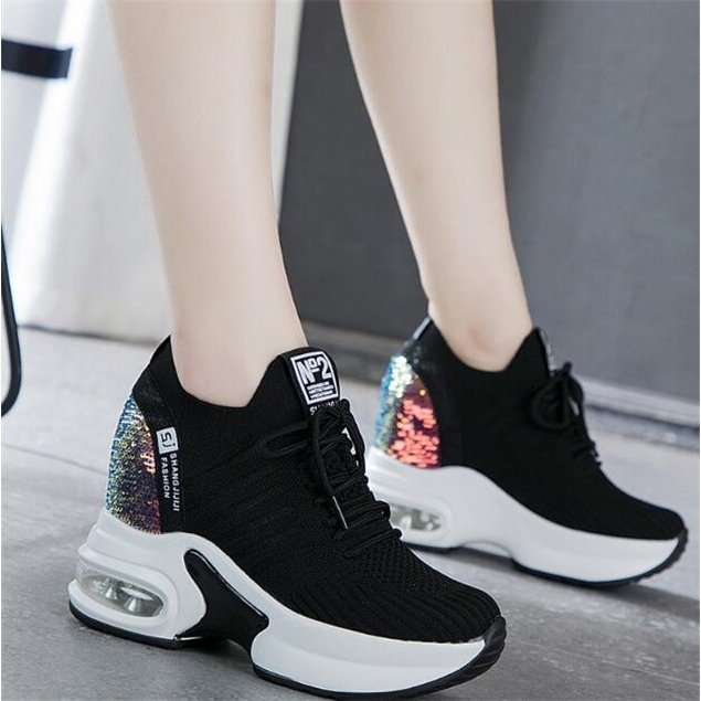 スニーカー レディース インソール 厚底 ハイカット 靴 美脚 シューズ 婦人靴 夏 メッシュ 白 切り替え カジュアル