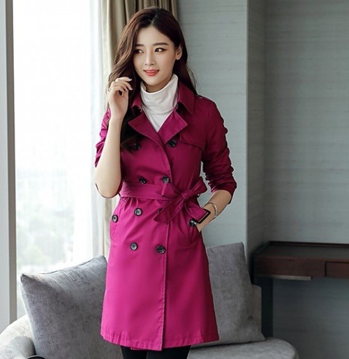 5208.きれいめトレンチコート（パープル）2019 春夏 sale 春夏 sale アウター ジャケット 美ライン おしゃれ きれいめ オフィス ビジネス お出かけ パーティー 女子会 普段使い 通