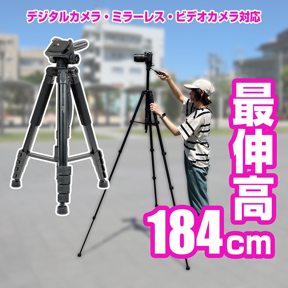 BECKS(ベックス) 三脚一脚兼用 Memoria M3 STP-103　ビデオカメラ 三脚 一眼レフ ミラーレスカメラ 3WAY雲台 伸縮式 アルミ製 収納ケース付き