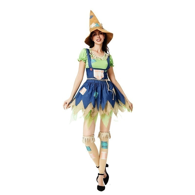【人気爆売れ】ハロウィーン衣装魔女スカート巫婆はかかしコスプレを装います