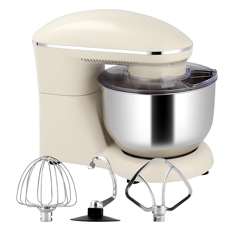 EC Hometec スタンドミキサー 5.5L大容量 業務用ミキサー 混ぜる練る泡立てる 3種類アタッチメント付き 6段階スピード 家庭用 業務用 卓上ミキサー お菓子 や生地 やパン作りに