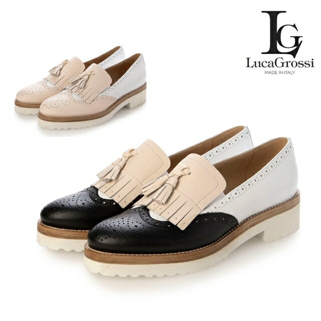 Luca Grossi ルカグロッシ ローファー レディース シューズ レザー タッセルキルト B778 イタリア製 フラット 本革