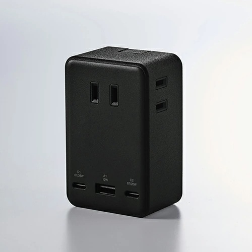 エレコム USBタップ コンセント直挿しUSBタップ Type-C×2 USB-A×1 AC×3 雷サージ ホコリ防止 180度スイング ブラック T-U09-3AC2BK